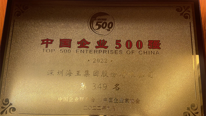 海王集團位列2022中國企業(yè)500強第349位、2022中國民營企業(yè)500強第155位 